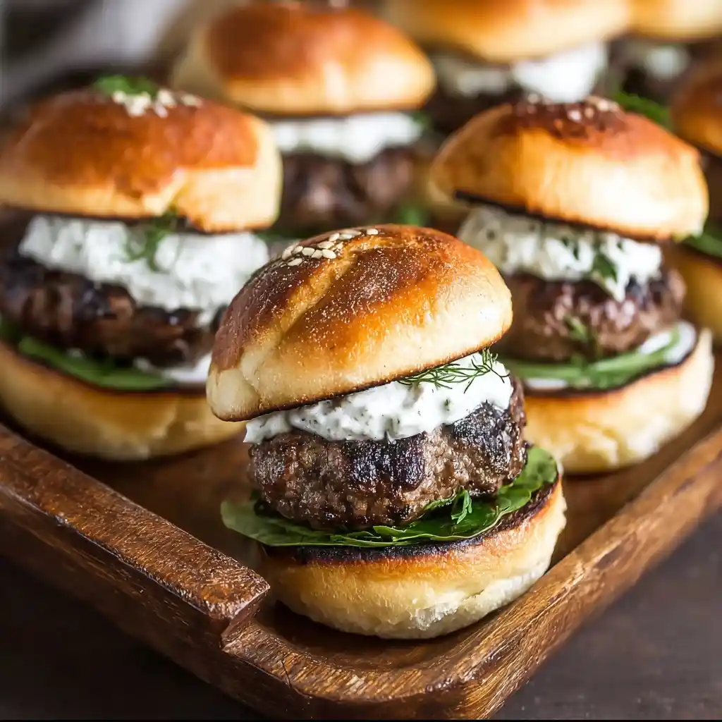 Lamb Sliders with Dill Greek Yogurt