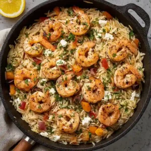 Mediterranean Shrimp Feta Orzo – One-Pan 30-Minute Dinner