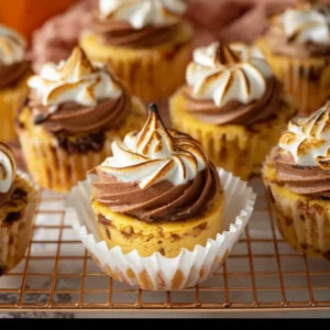 Mini Pumpkin S’mores Cheesecakes – Creamy, Chocolatey, & Perfect for Fall