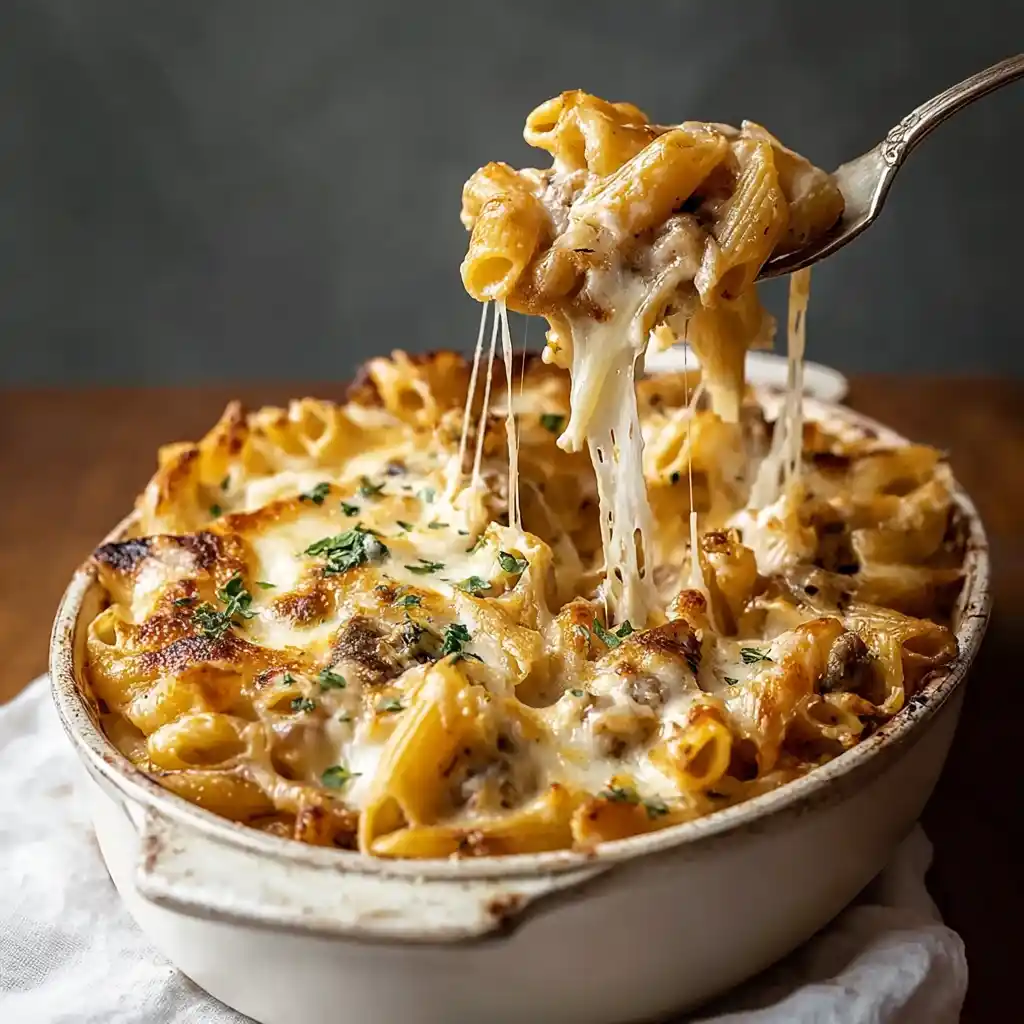 French Onion Pasta Bake