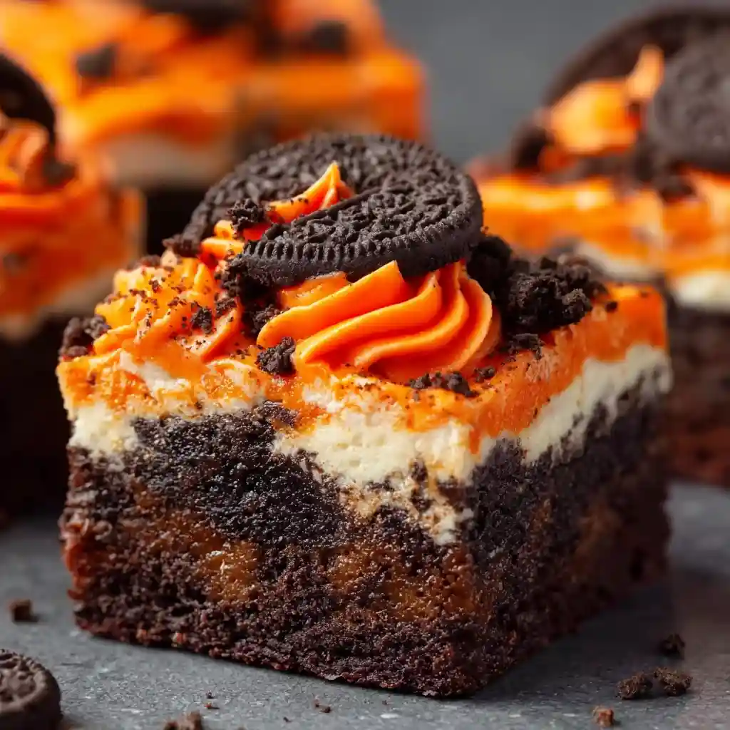 Oreo Layered Halloween Brownies