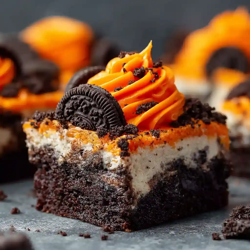 Oreo Layered Halloween Brownies