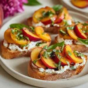 Peach Bruschetta Whipped Ricotta
