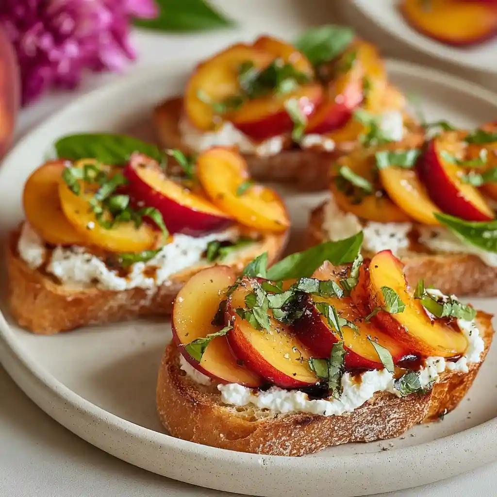 Peach Bruschetta Whipped Ricotta