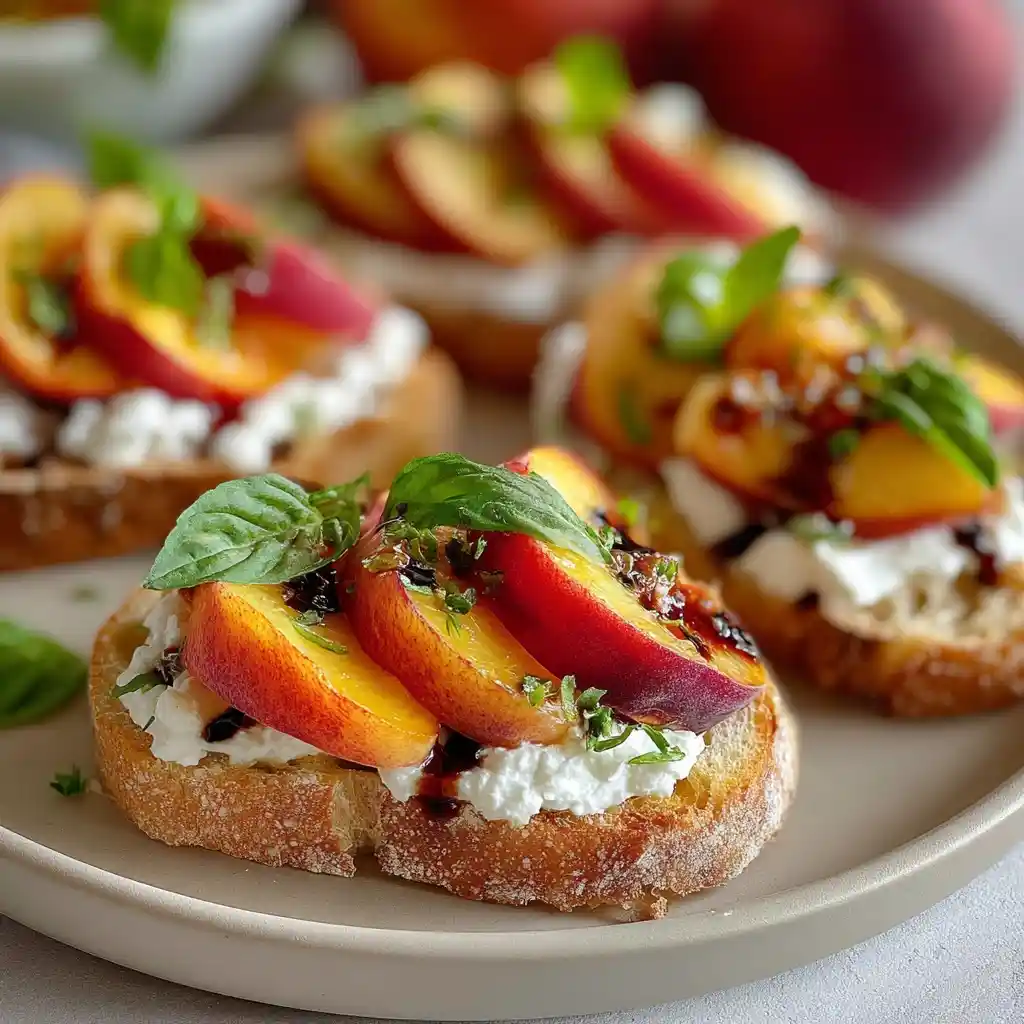 Peach Bruschetta Whipped Ricotta