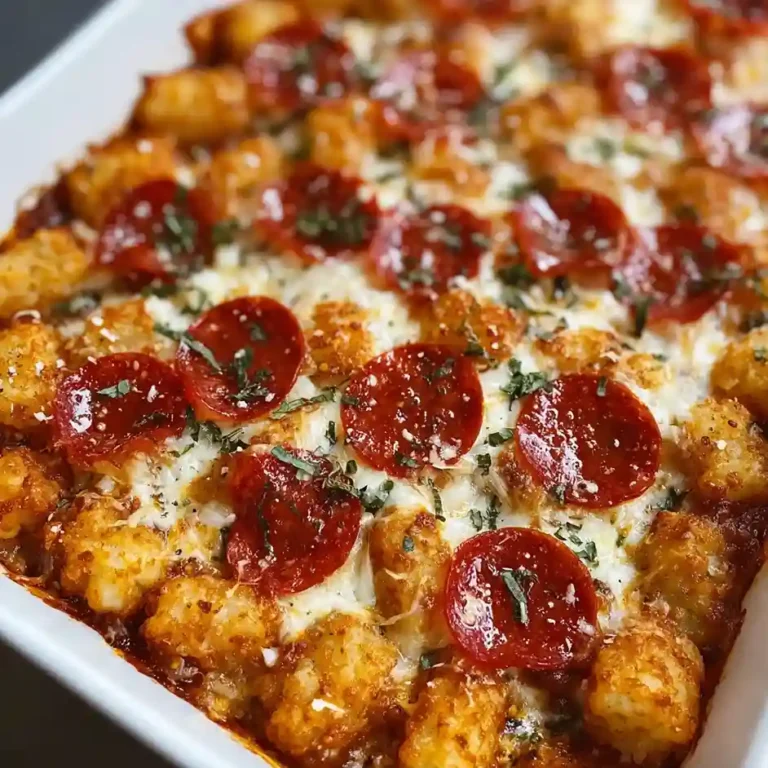 Pepperoni Pizza Tater Tot Casserole