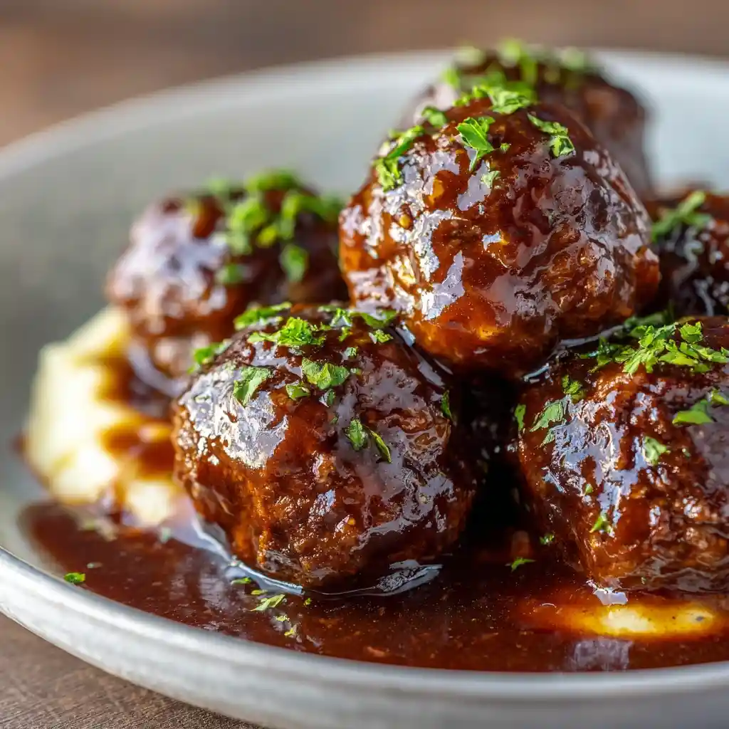Slow Cooker Salisbury Steak Meatballs