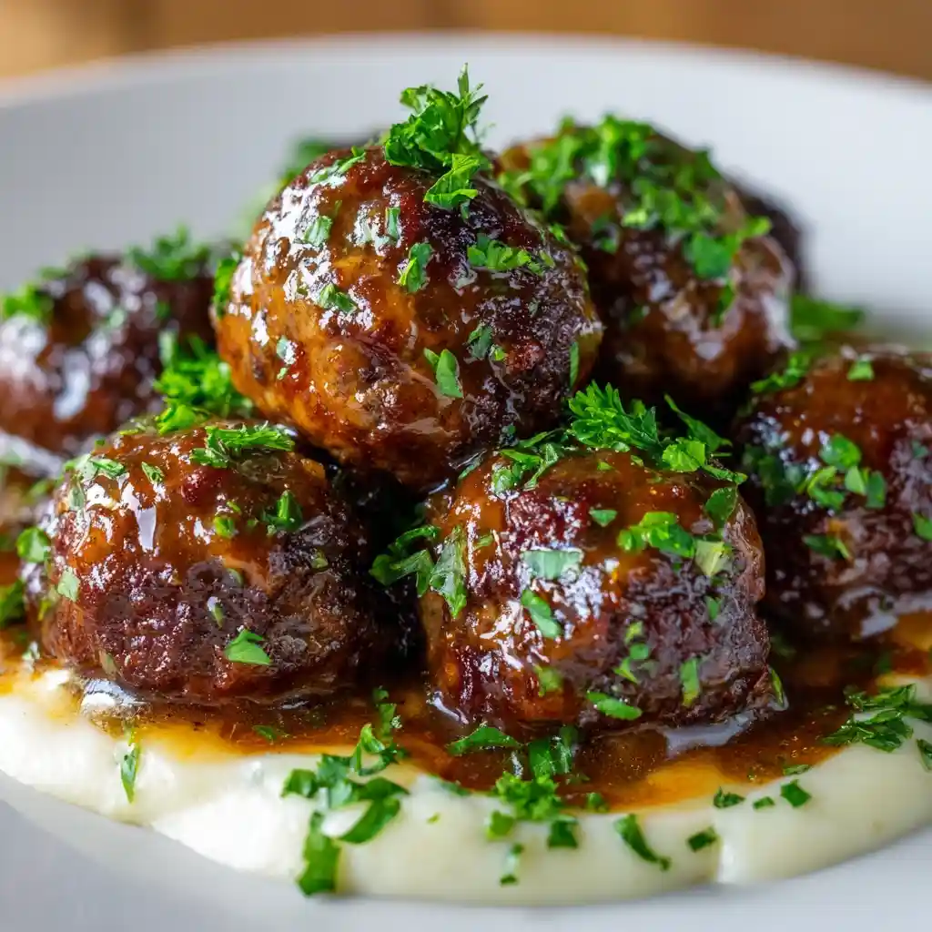 Slow Cooker Salisbury Steak Meatballs