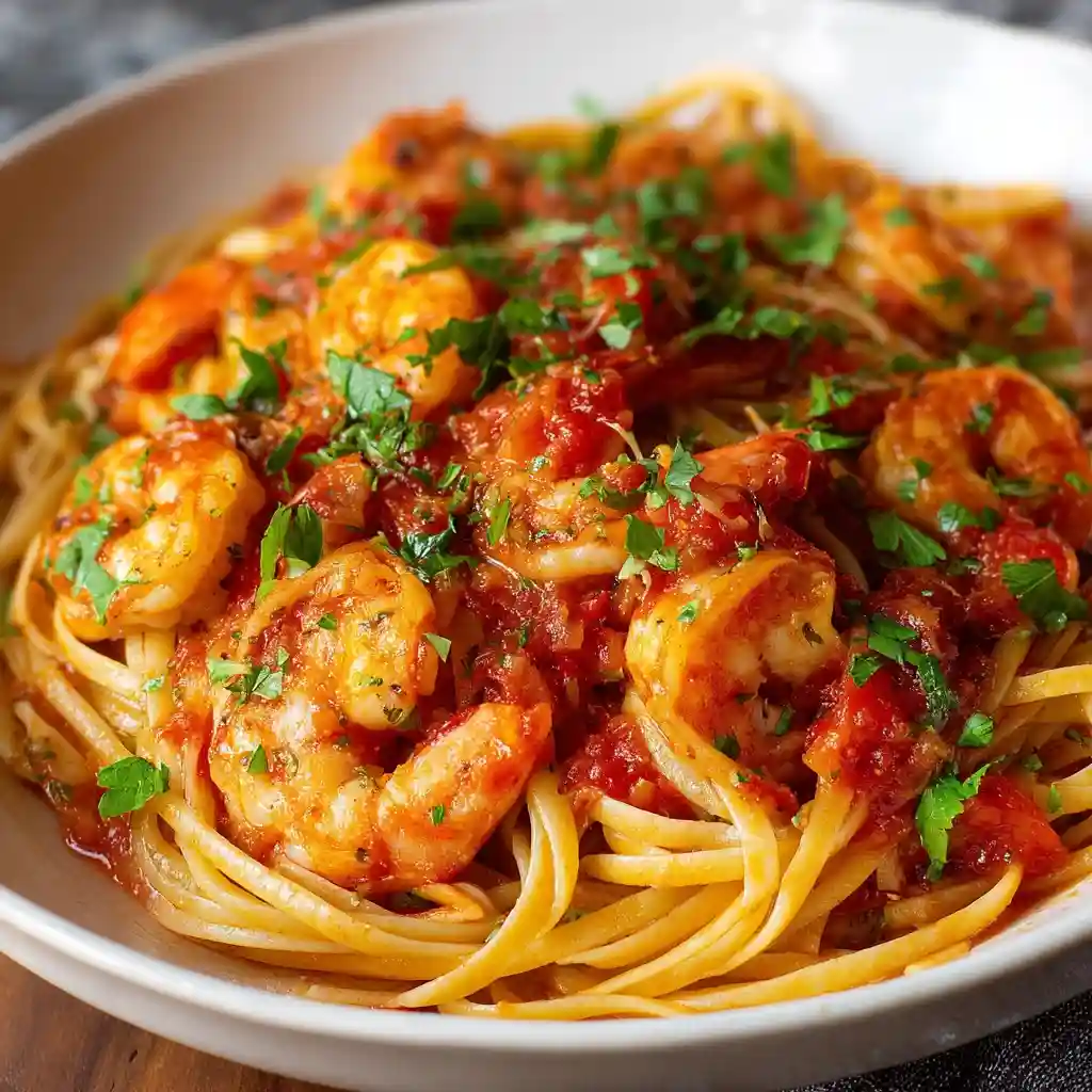 Spicy Shrimp Fra Diavolo with Linguine
