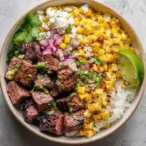 Street Corn Steak Rice Bowls