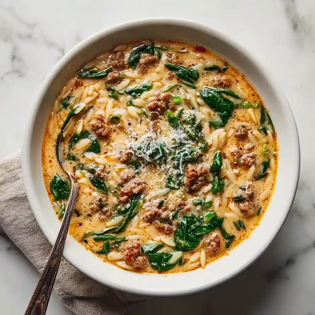 Creamy Italian Sausage Orzo Soup