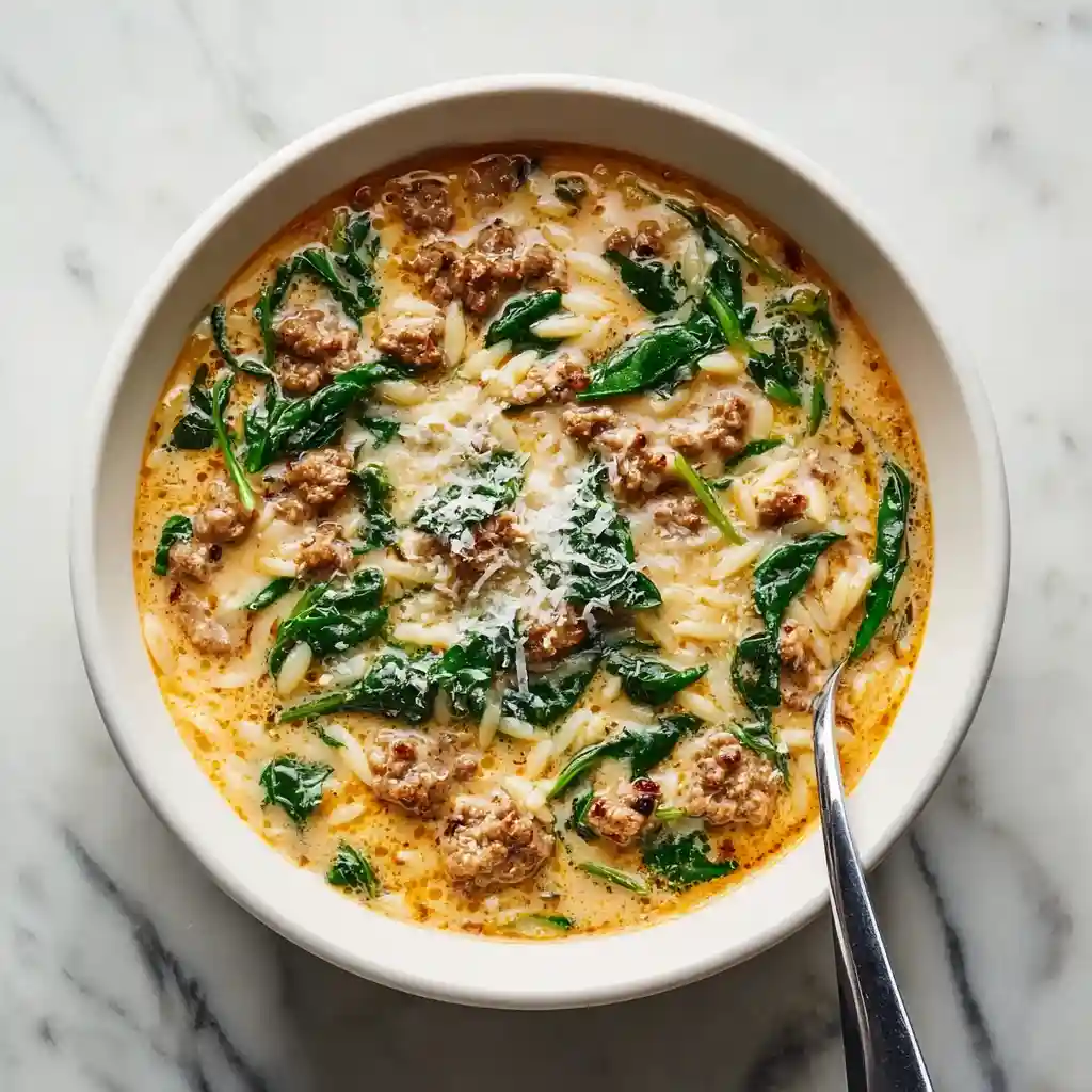 Creamy Italian Sausage Orzo Soup