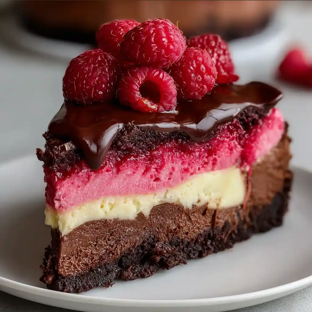 Dark Chocolate Raspberry Cheesecake