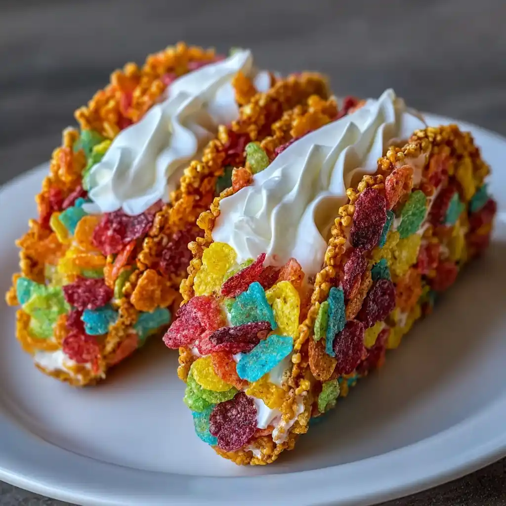 Fruity Pebbles Cheesecake Tacos