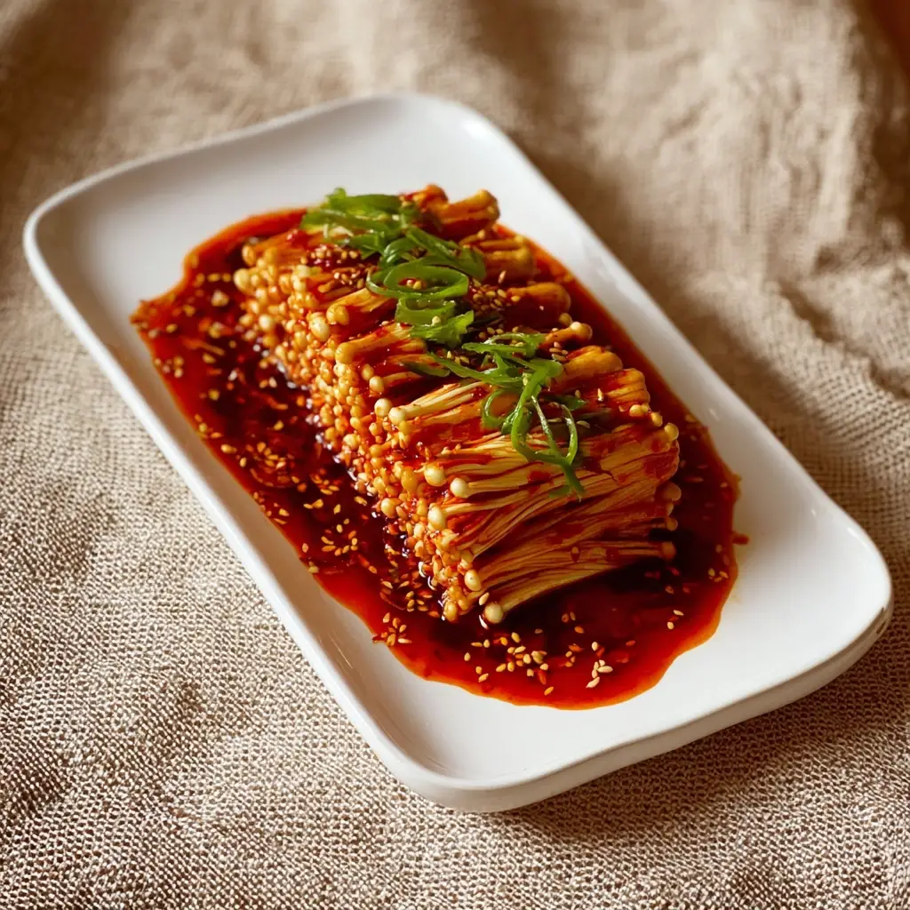 Spicy Enoki Mushrooms — A Crunchy, Fiery Delight
