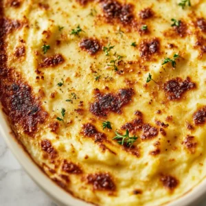 Baked Mashed Potatoes with Cheddar and Parmesan Recipe