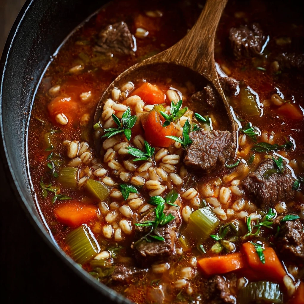 Best Beef Barley Soup Recipe Hearty Beef Barley Vegetable Soup Slow Cooker Beef Barley Soup Homemade Beef Barley Soup Calo...