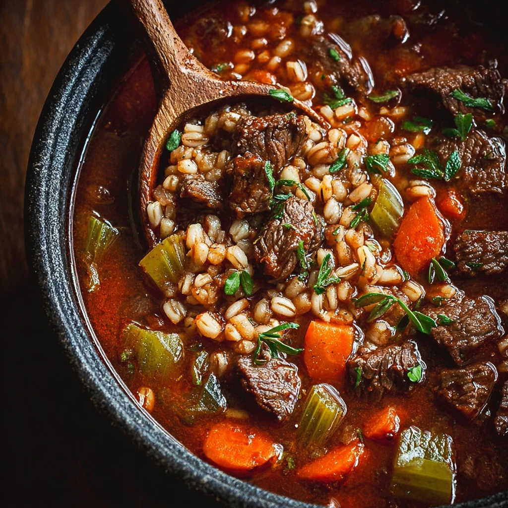 Best Beef Barley Soup Recipe Hearty Beef Barley Vegetable Soup Slow Cooker Beef Barley Soup Homemade Beef Barley Soup Calo...