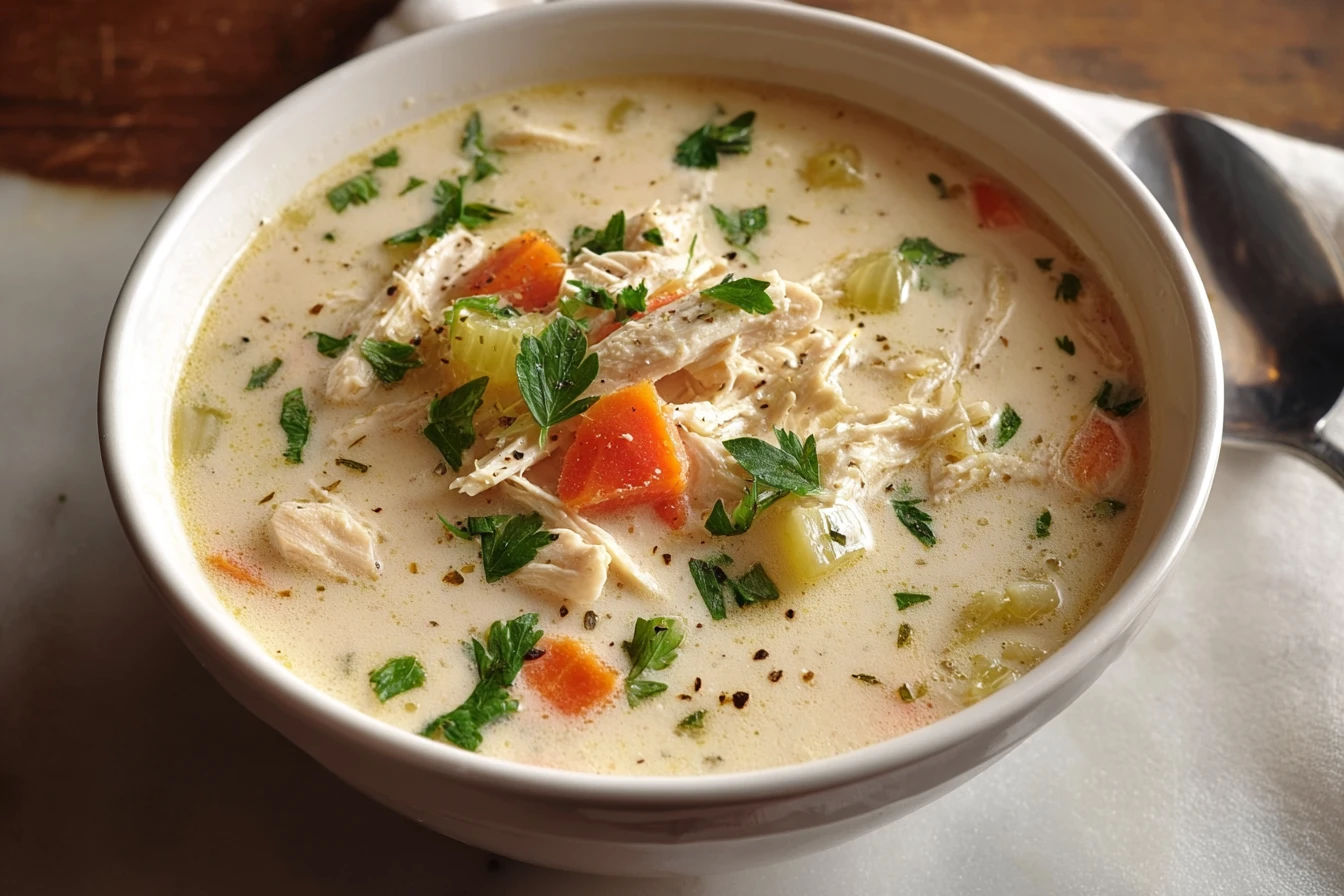 Best Creamy Rotisserie Chicken Soup Recipe Easy Rotisserie Chicken Soup Homemade Healthy Creamy Chicken Soup With Rotisser...