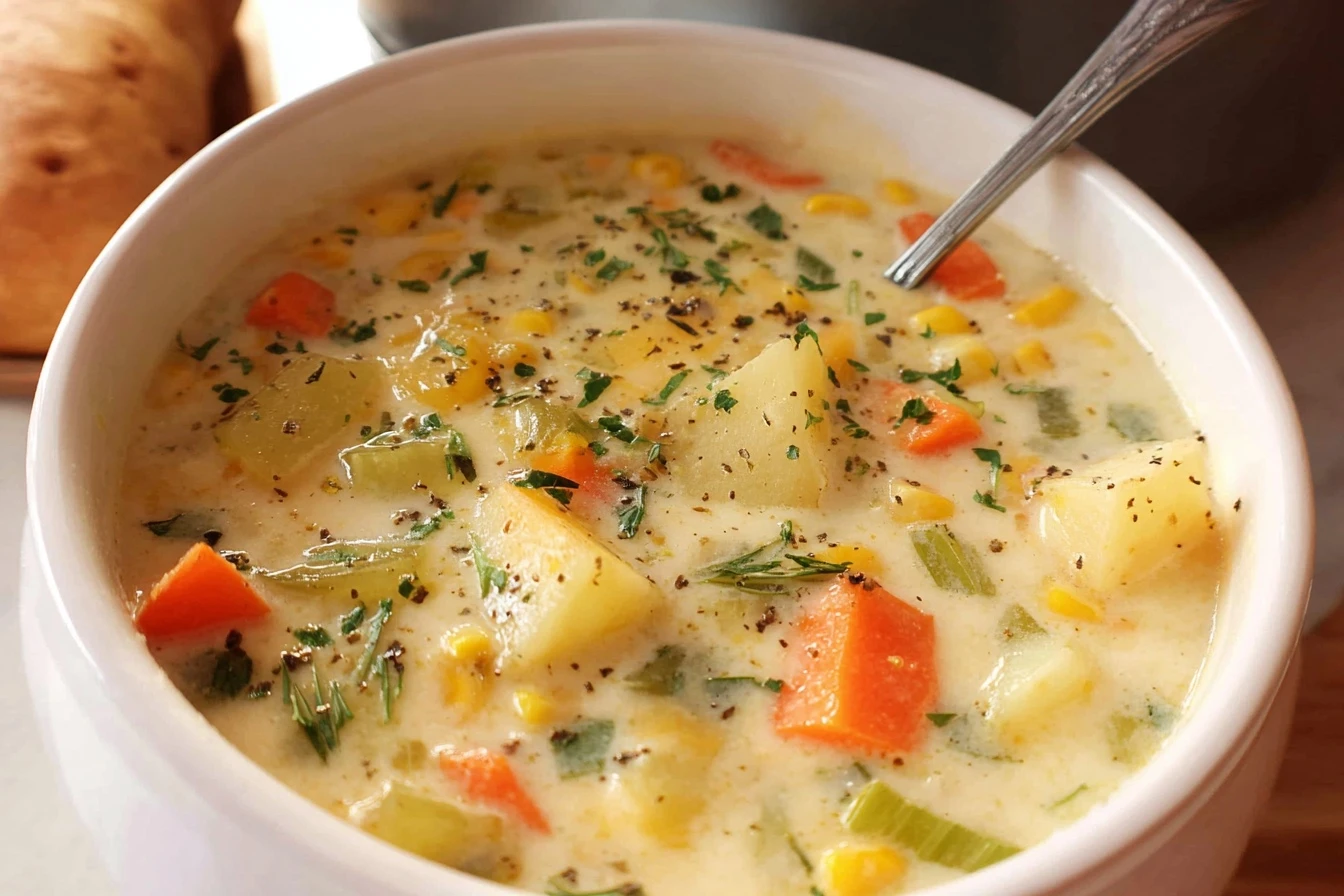 Best Potato Corn Chowder Recipe Easy Potato Corn Chowder Slow Cooker Creamy Potato Corn Chowder Vegan Gluten Free Potato C...