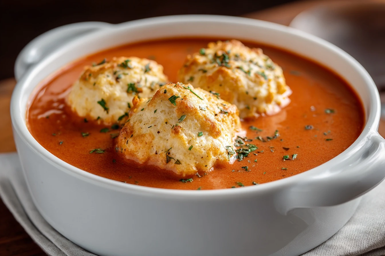 Best Tomato Soup Cheddar Bay Dumplings Recipe Easy Tomato Soup With Cheese Dumplings Homemade Cheddar Bay Dumpling Soup Gu...