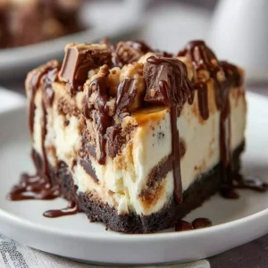 Brownie Bottom Cookie Dough Cheesecake