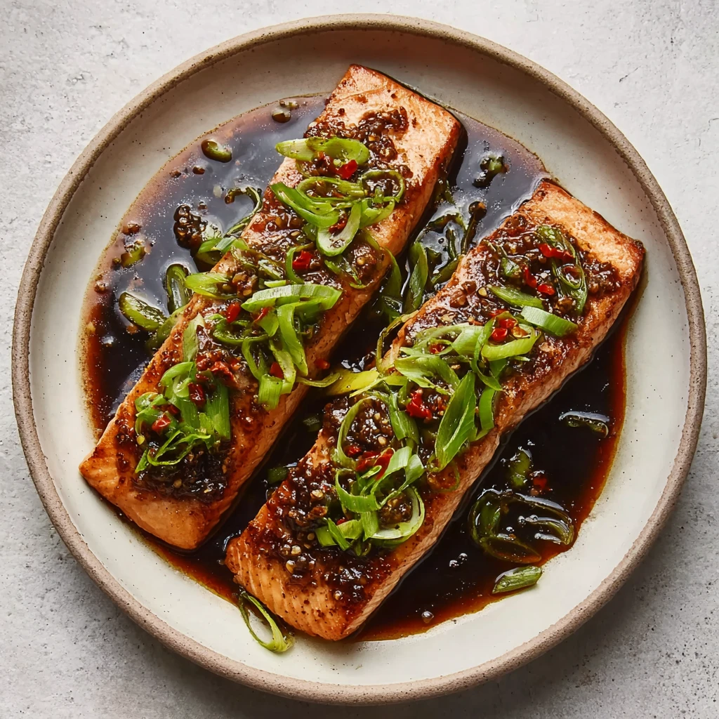 Chinese Black Bean Sauce Salmon Recipe Easy Black Bean Salmon Dinner Savory Salmon With Green Onions Recipe How To Make Sa...