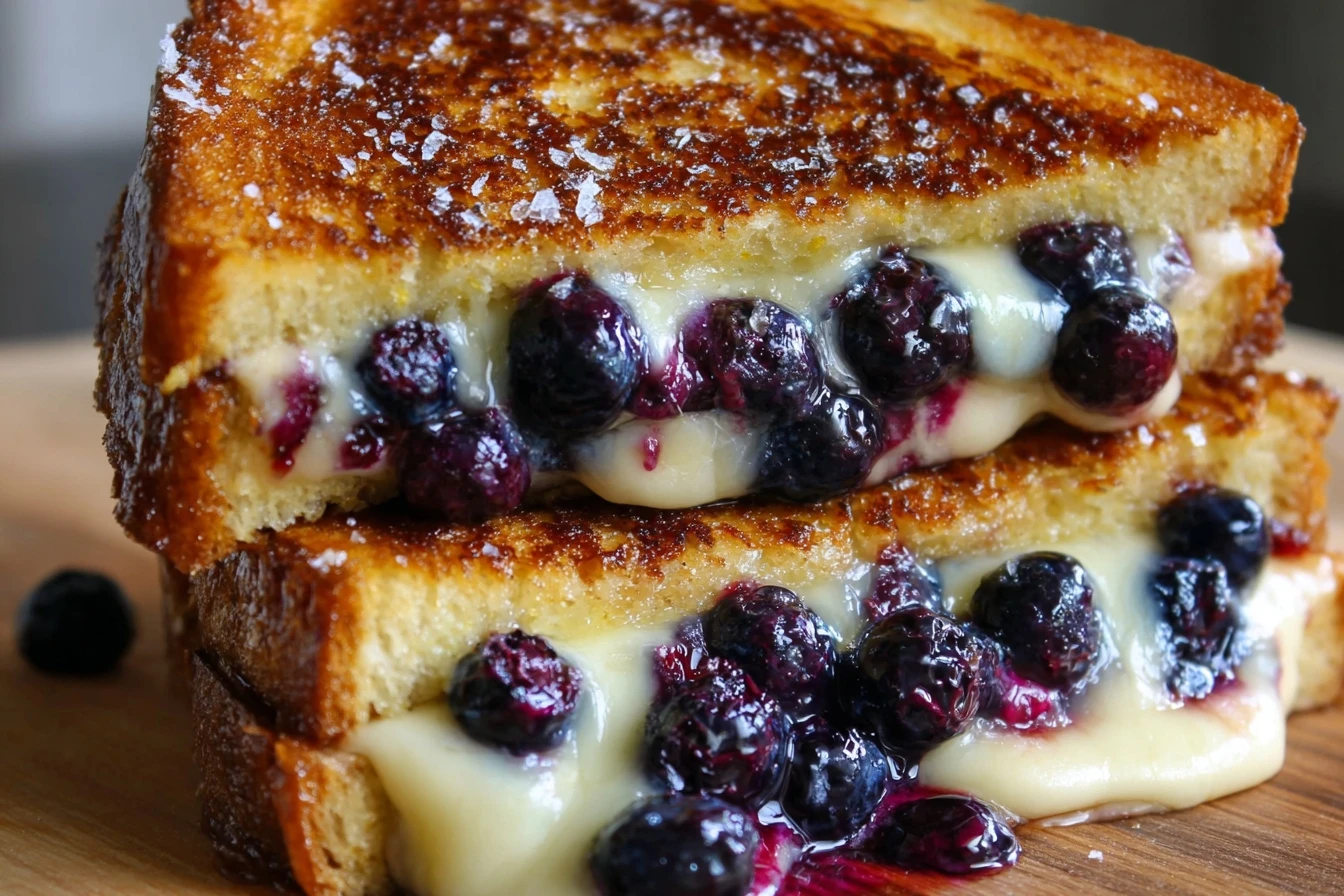 Crispy Blueberry Grilled Cheese Recipe Best Bread For Blueberry Grilled Cheese How To Make Crispy Blueberry Grilled Cheese...