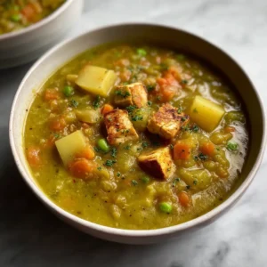 Dutch Oven Split Pea Soup with Smoked Tofu: A Hearty, Plant-Based Winter Classic