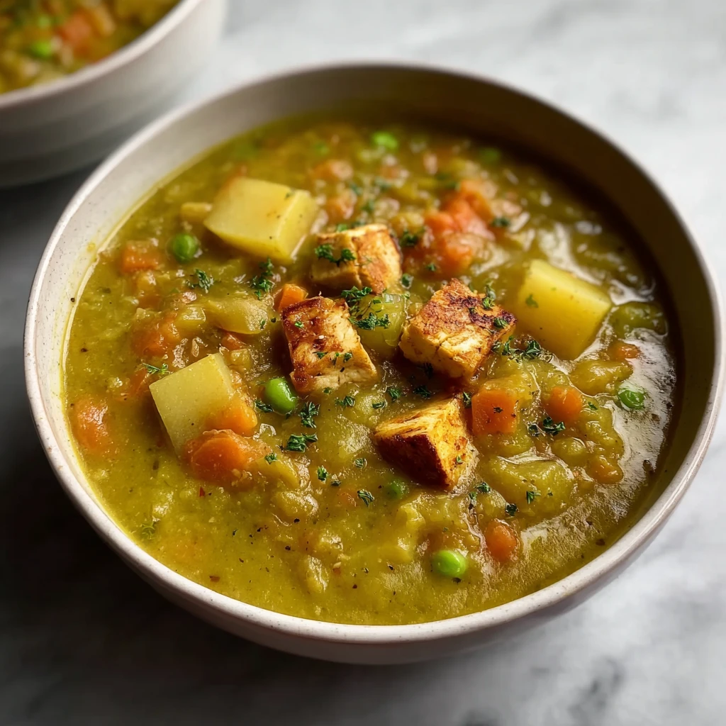 Dutch Oven Split Pea Soup with Smoked Tofu: A Hearty, Plant-Based Winter Classic