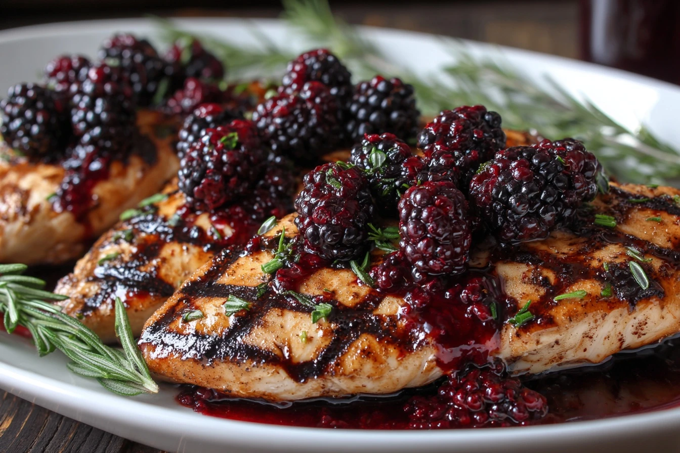 Easy Balsamic Blackberry Chicken Recipe Grilled Chicken With Blackberry Balsamic Glaze Blackberry Balsamic Chicken Dinner ...