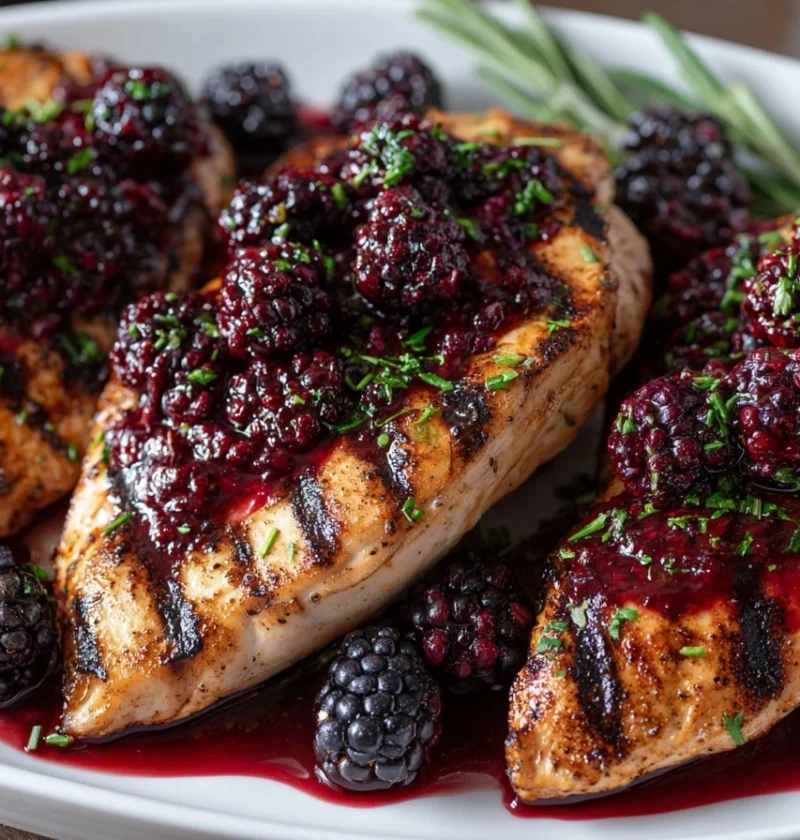 Easy Balsamic Blackberry Chicken Recipe Grilled Chicken With Blackberry Balsamic Glaze Blackberry Balsamic Chicken Dinner ...