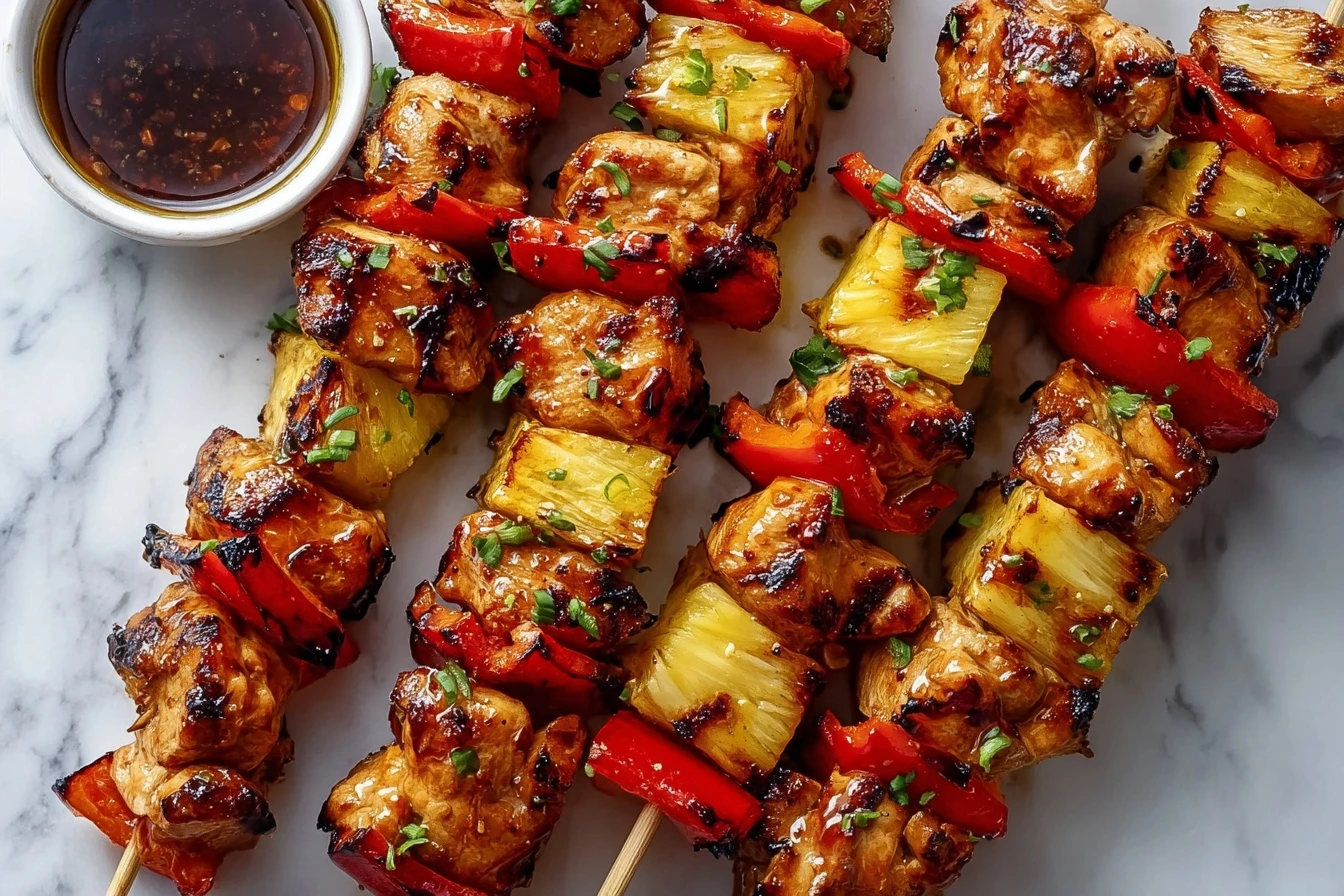 Easy BBQ Pineapple Chicken Kabobs Recipe Grilled Pineapple Chicken Skewers Recipe Best Chicken And Pineapple Kabobs Hawaii...