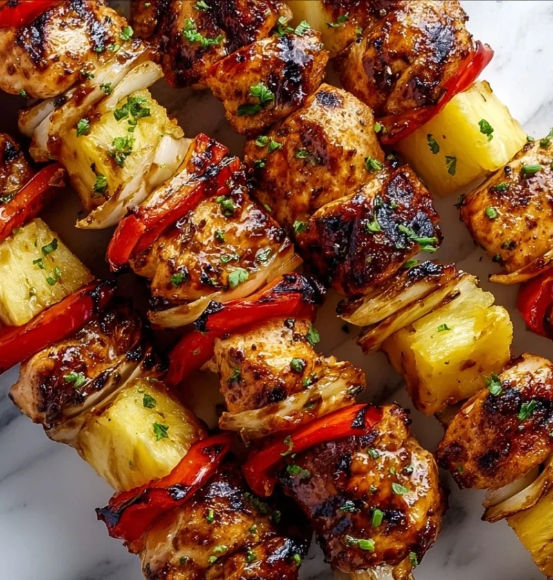 Easy BBQ Pineapple Chicken Kabobs Recipe Grilled Pineapple Chicken Skewers Recipe Best Chicken And Pineapple Kabobs Hawaii...