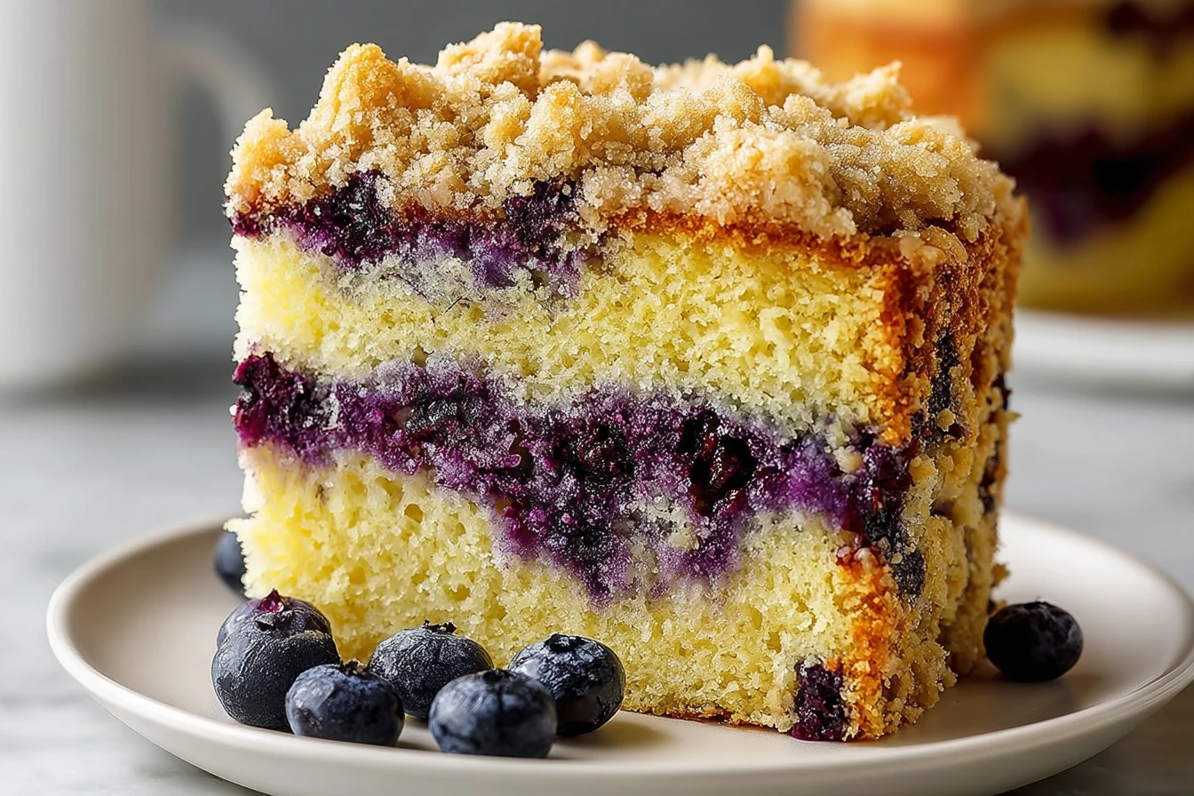 Easy Blueberry Sour Cream Coffee Cake Recipe Homemade Blueberry Sour Cream Coffee Cake Best Sour Cream Coffee Cake With Bl...