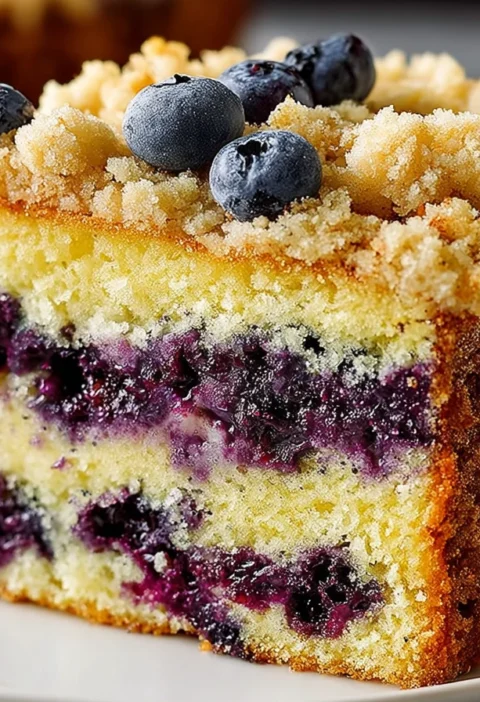 Easy Blueberry Sour Cream Coffee Cake Recipe Homemade Blueberry Sour Cream Coffee Cake Best Sour Cream Coffee Cake With Bl...