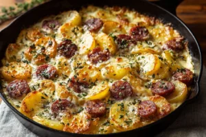 Cheesy Ranch Potatoes and Smoked Sausage Recipe