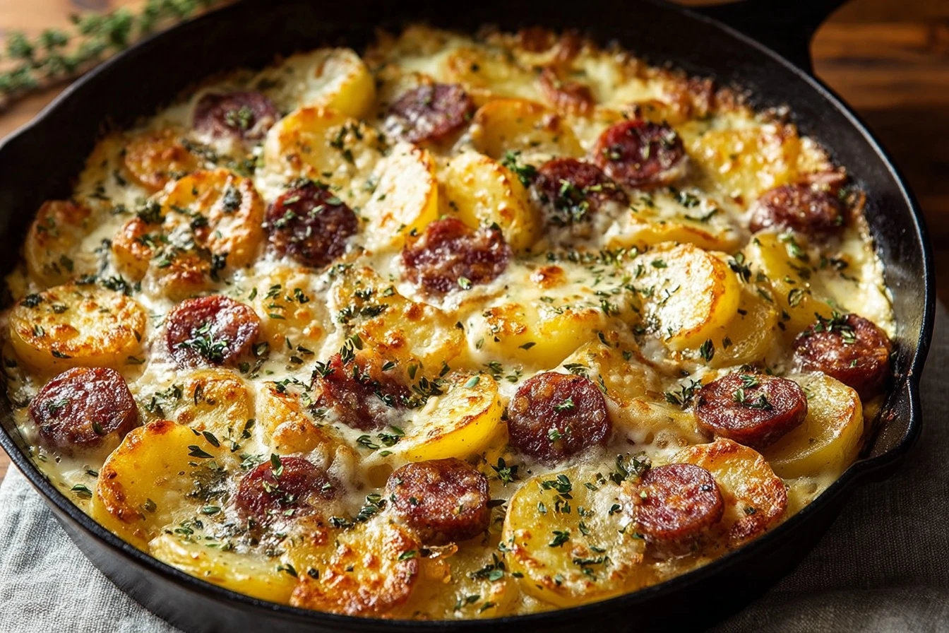 Cheesy Ranch Potatoes and Smoked Sausage Recipe