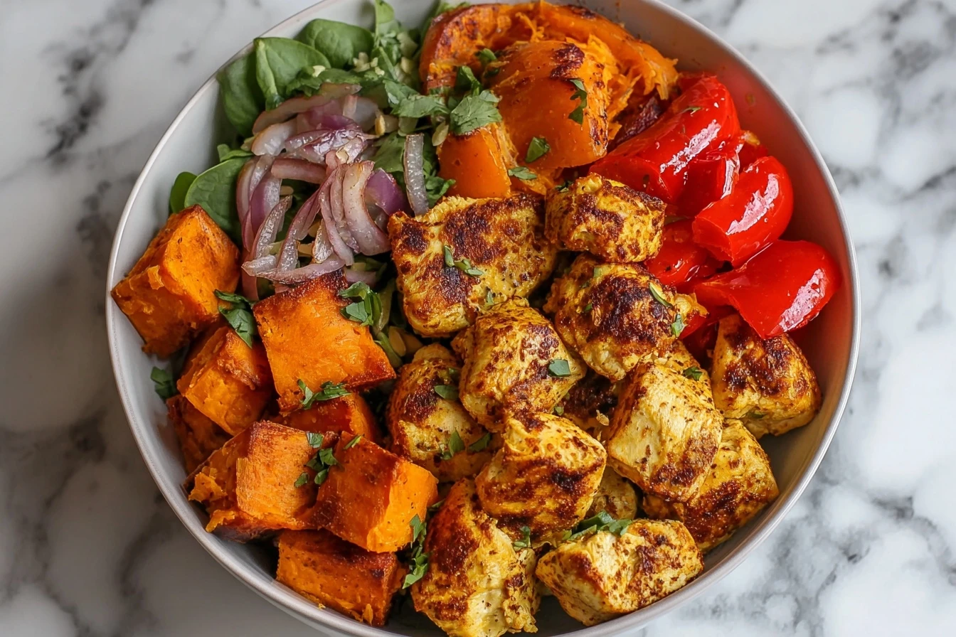 Easy Chicken And Sweet Potato Skillet Recipe Healthy Chicken Sweet Potato Skillet One Pan Chicken And Sweet Potato Meal Gl...