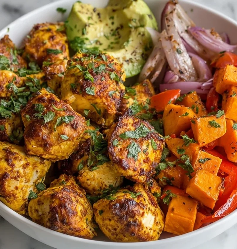 Easy Chicken And Sweet Potato Skillet Recipe Healthy Chicken Sweet Potato Skillet One Pan Chicken And Sweet Potato Meal Gl...