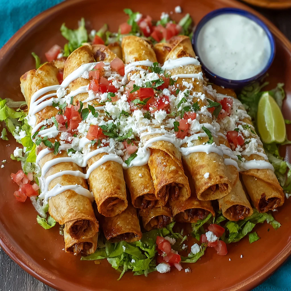 Easy Chicken Flautas Recipe For Dinner Homemade Chicken Flautas Mexican Style Best Quick Chicken Flautas Recipe How To Mak...