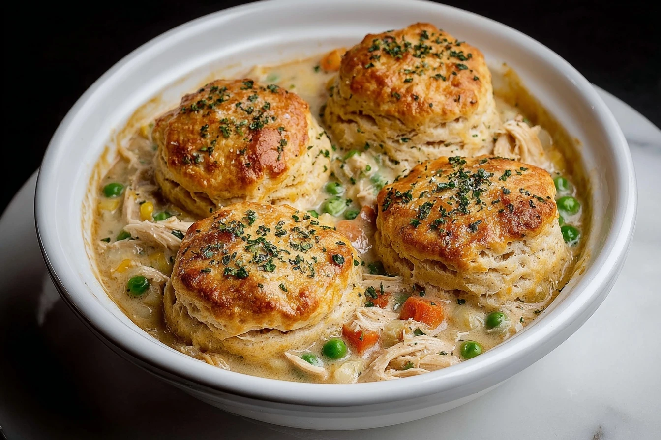 Chicken Pot Pie with Biscuit Topping Recipe