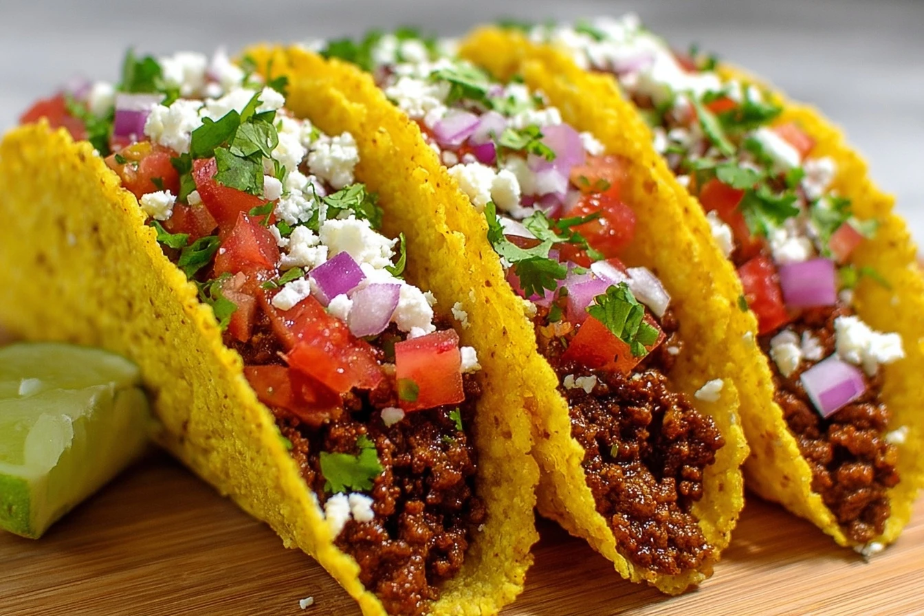 Easy Crispy Ground Beef Tacos Recipe Homemade Crispy Ground Beef Tacos Best Crispy Ground Beef Taco Seasoning Quick Crispy...