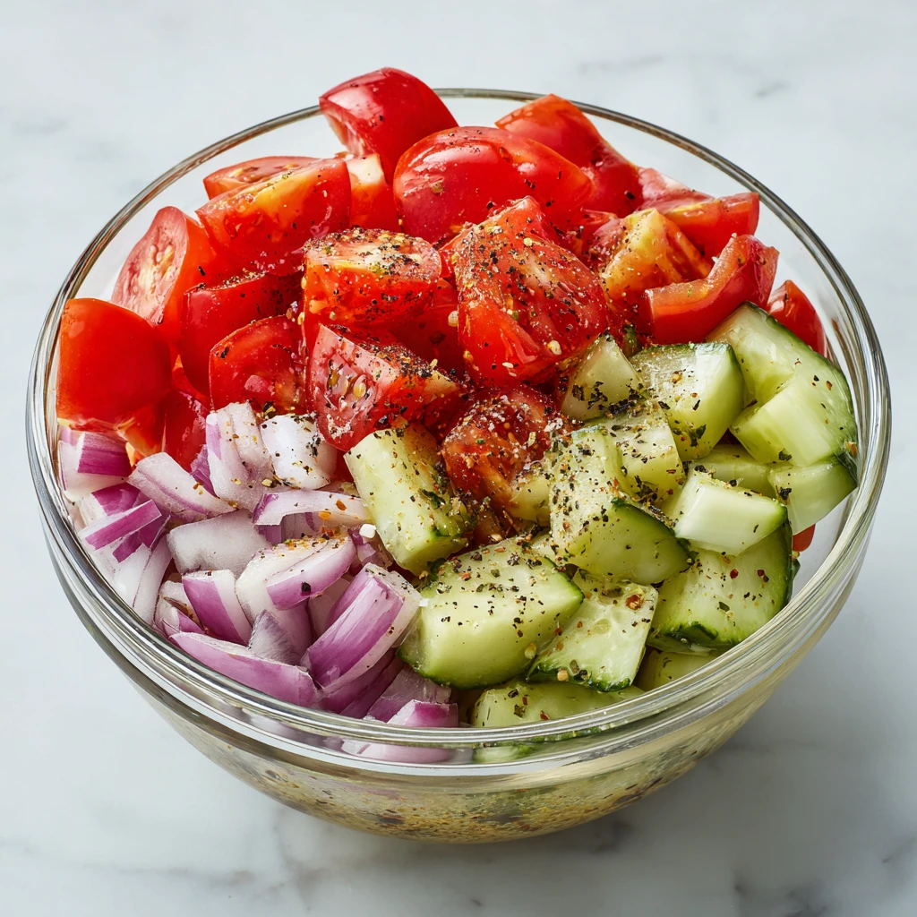 Easy Cucumber Onion Tomato Salad Recipe Best Summer Salad Cucumber Tomato Onion Healthy Tomato Cucumber Onion Salad Dressi...