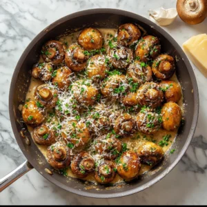 Quick & Heavenly Garlic-Parm Mushrooms in Cream Sauce