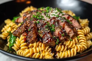 Make Dinner in 15: Sticky Honey Garlic Steak & Rotini