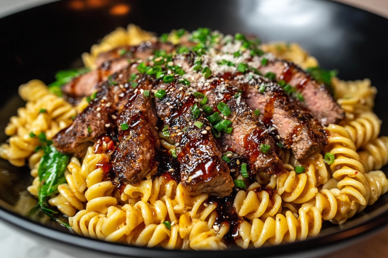 Make Dinner in 15: Sticky Honey Garlic Steak & Rotini