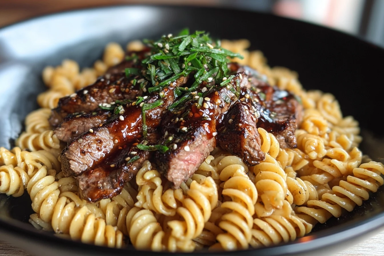 Easy Honey Garlic Steak Rotini Recipe Best Sticky Honey Garlic Steak Pasta How To Make Honey Garlic Steak Rotini Low Carb ...