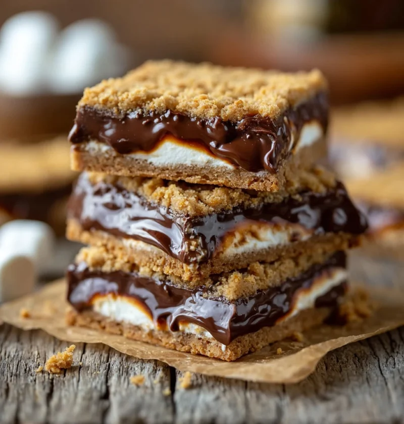 Easy No-bake S’mores Bars Recipe Homemade No-bake S’mores Bars Gluten-free No-bake S’mores Bars Vegan No-bake S’mo...