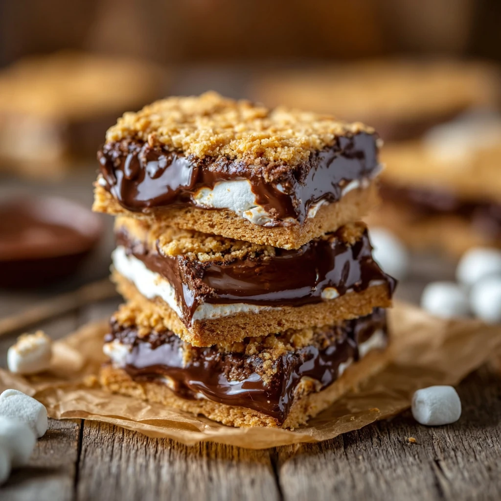 Easy No-bake S’mores Bars Recipe Homemade No-bake S’mores Bars Gluten-free No-bake S’mores Bars Vegan No-bake S’mo...